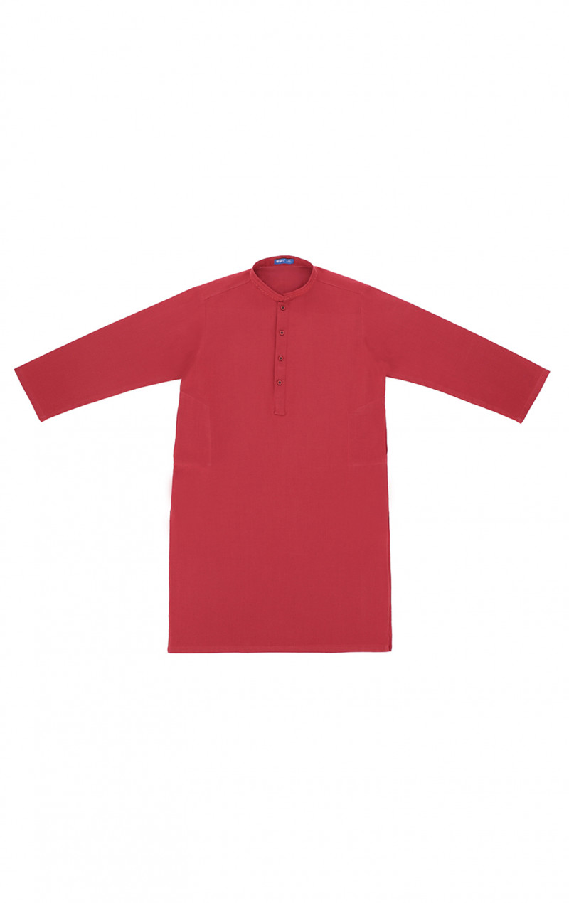Red Handloom Boys Kurta