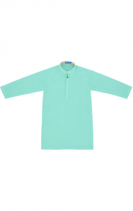 Sea Green Handloom Boys Kurta