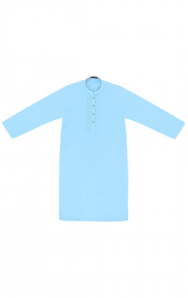 Sky Blue Chambrey Boys Kurta