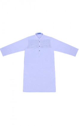 Sky Blue Chambrey Boys Kurta