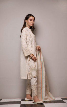 Off White 2 PCs Semi Formal